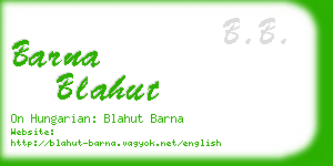 barna blahut business card